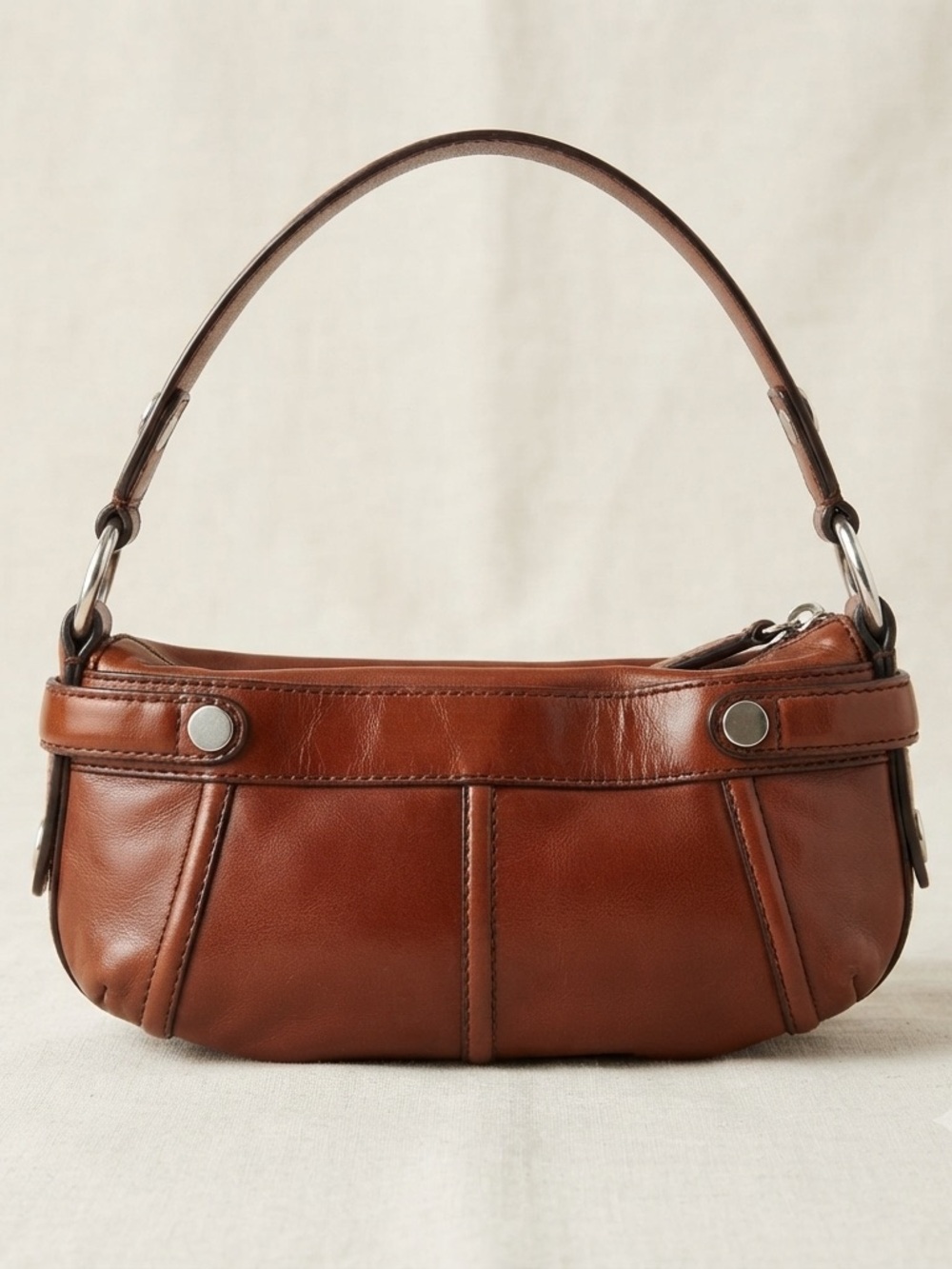 Fossil Y2K - Fifty Four  Chestnut Brown Leather Shoulder Bag